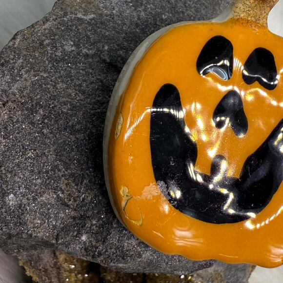 Ceramic Pumpkin Brooch Halloween Cookie Cute - Picture 2 of 5